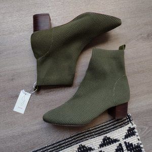 Joie Neely Ribbed Sock Bootie NWT size 8.5 olive green